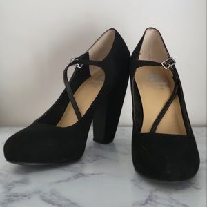 Black Mary Jane Chunky Heels